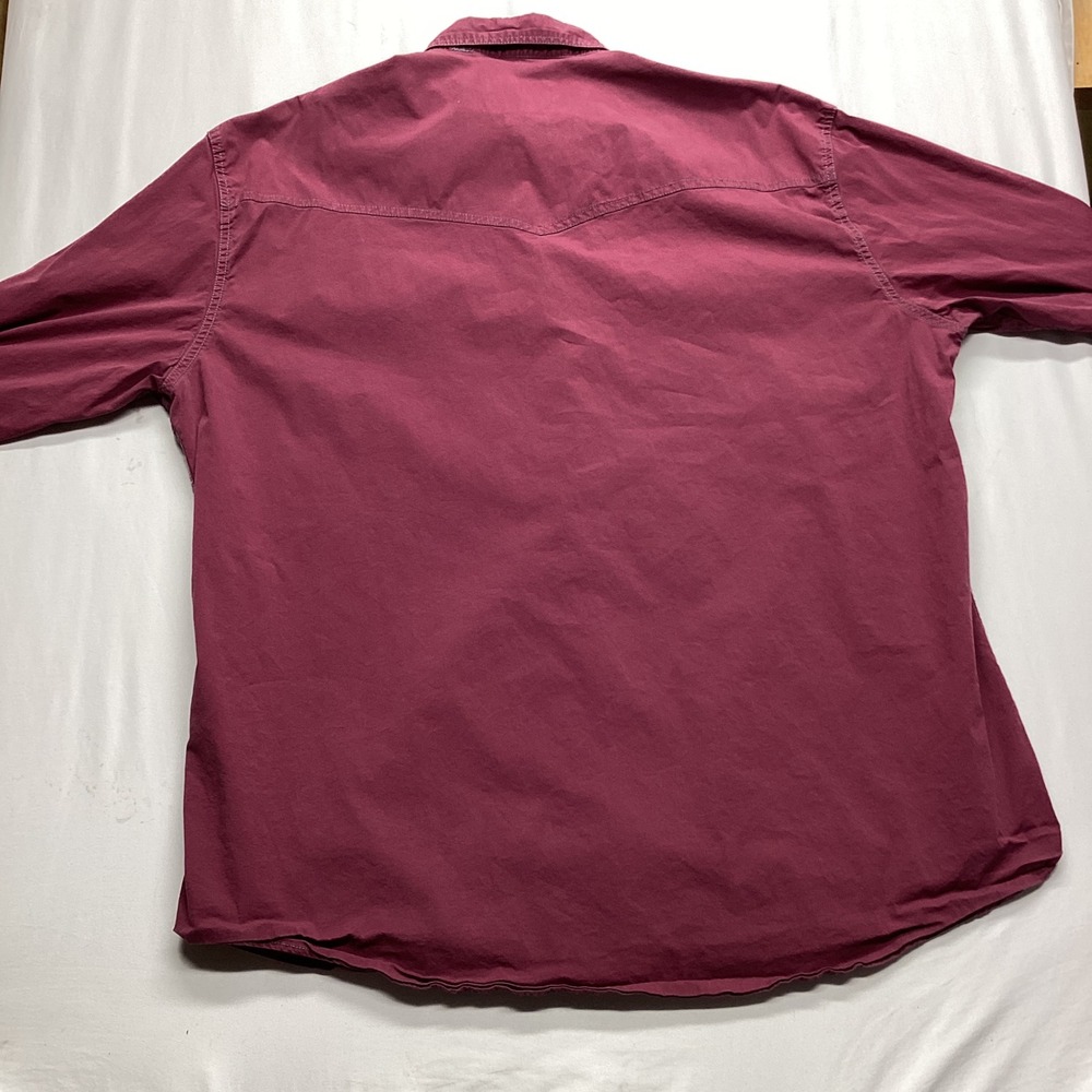 Rafter C Cowboy Collection Mens Burgundy Western Pearl Snap Shirt RC20007235 - Picture 6 of 7